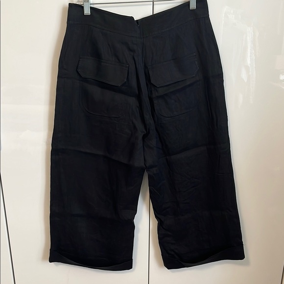 EQUIPMENT Kalil Linen Cropped Culotte Pants Folded Hem, Size 6 - Picture 8 of 16